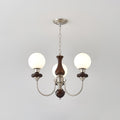 Lustra Chandelier Rétro Laiton Noyer Verre - Neutralighting