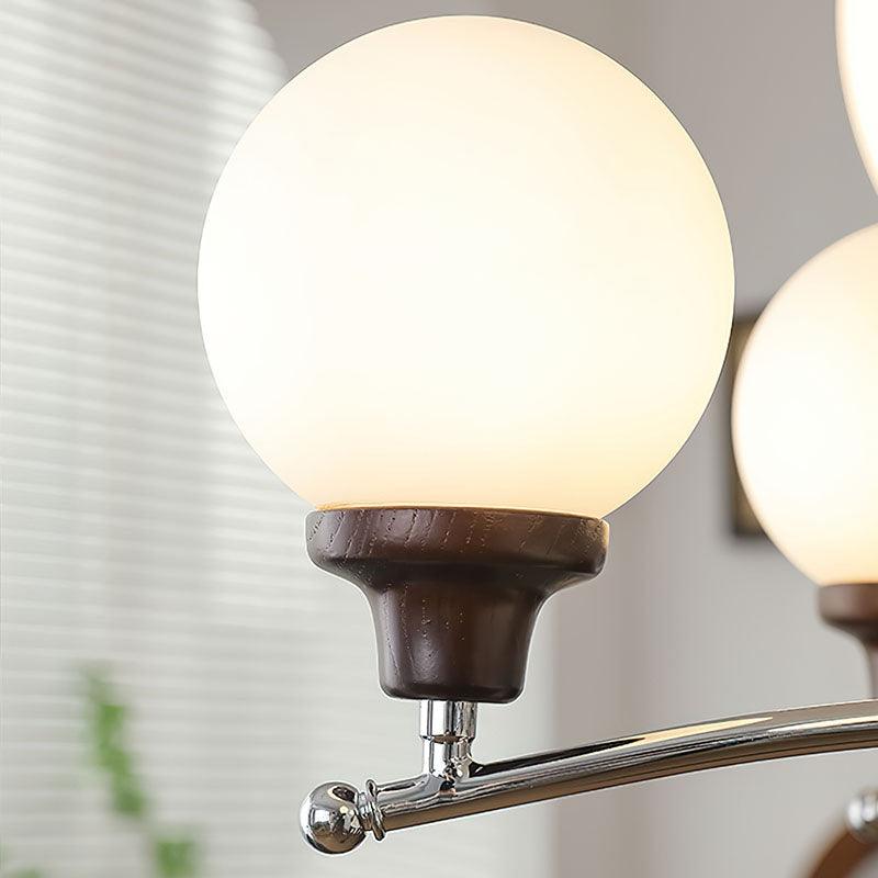 Lustra Chandelier Boules en Verre et Noyer - Neutralighting
