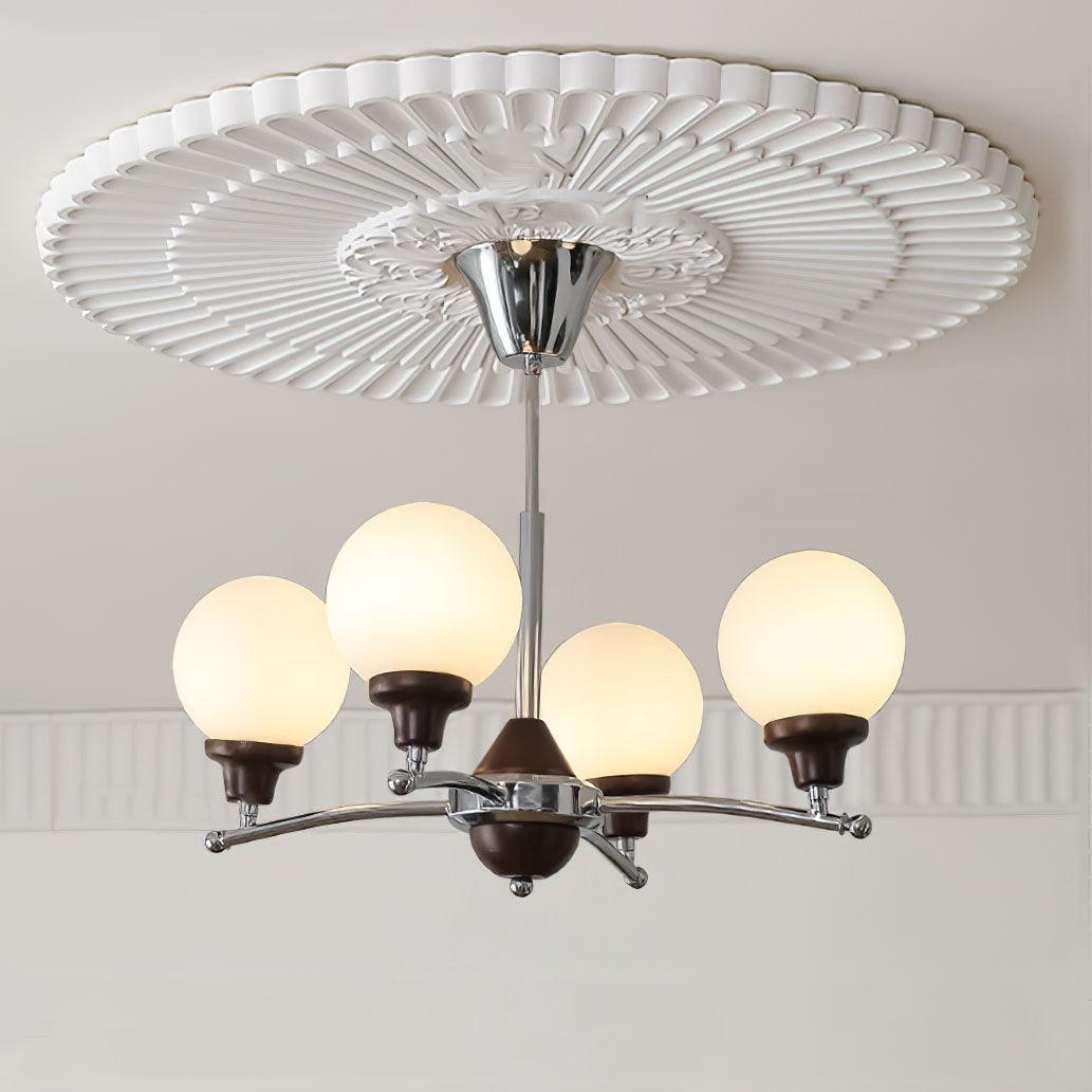 Lustra Chandelier Boules en Verre et Noyer - Neutralighting