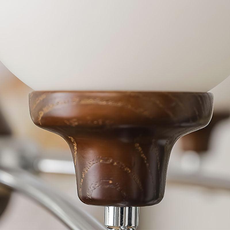 Lustra Chandelier Boules en Verre et Noyer - Neutralighting