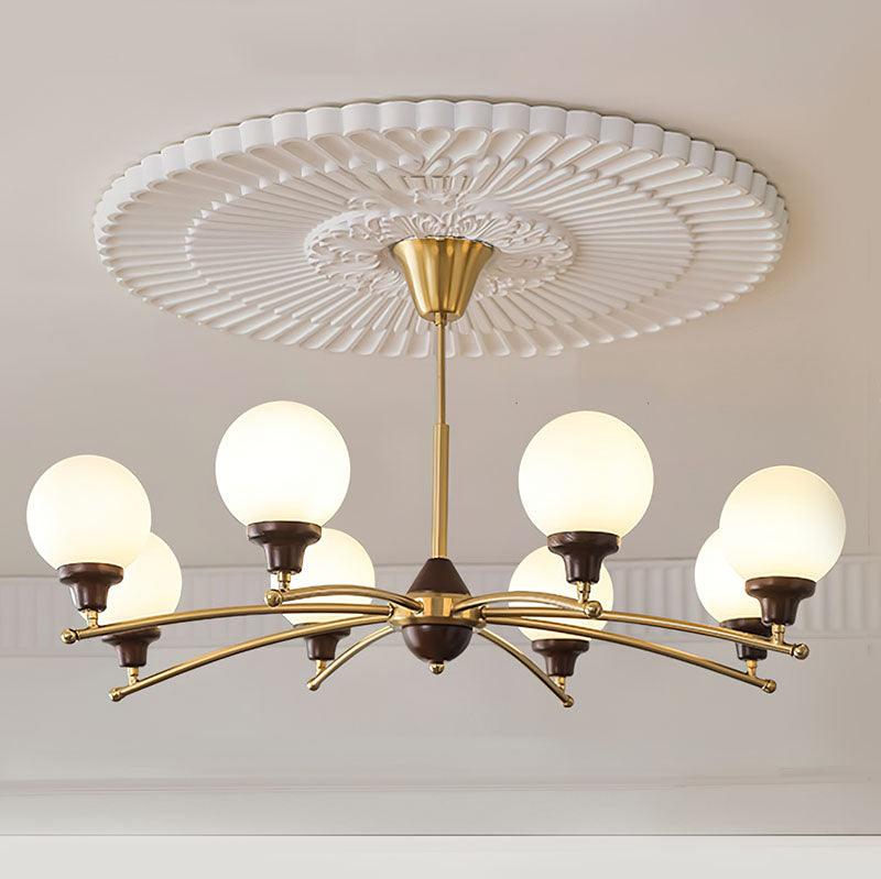 Lustra Chandelier Boules en Verre et Noyer - Neutralighting