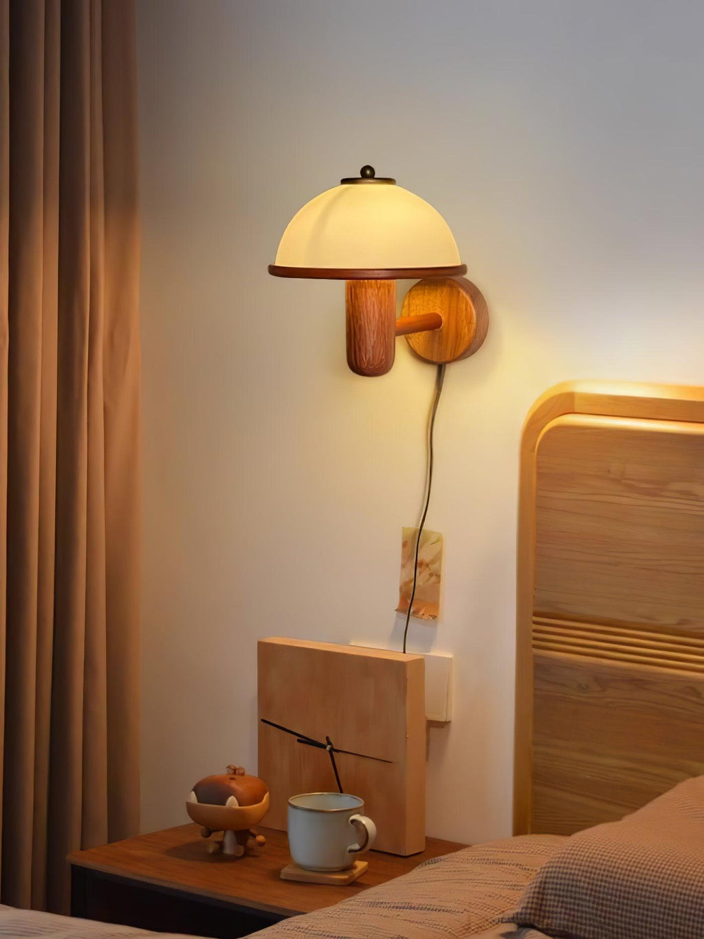 Lustra Applique Murale Champignon Bois de Chêne - Neutralighting