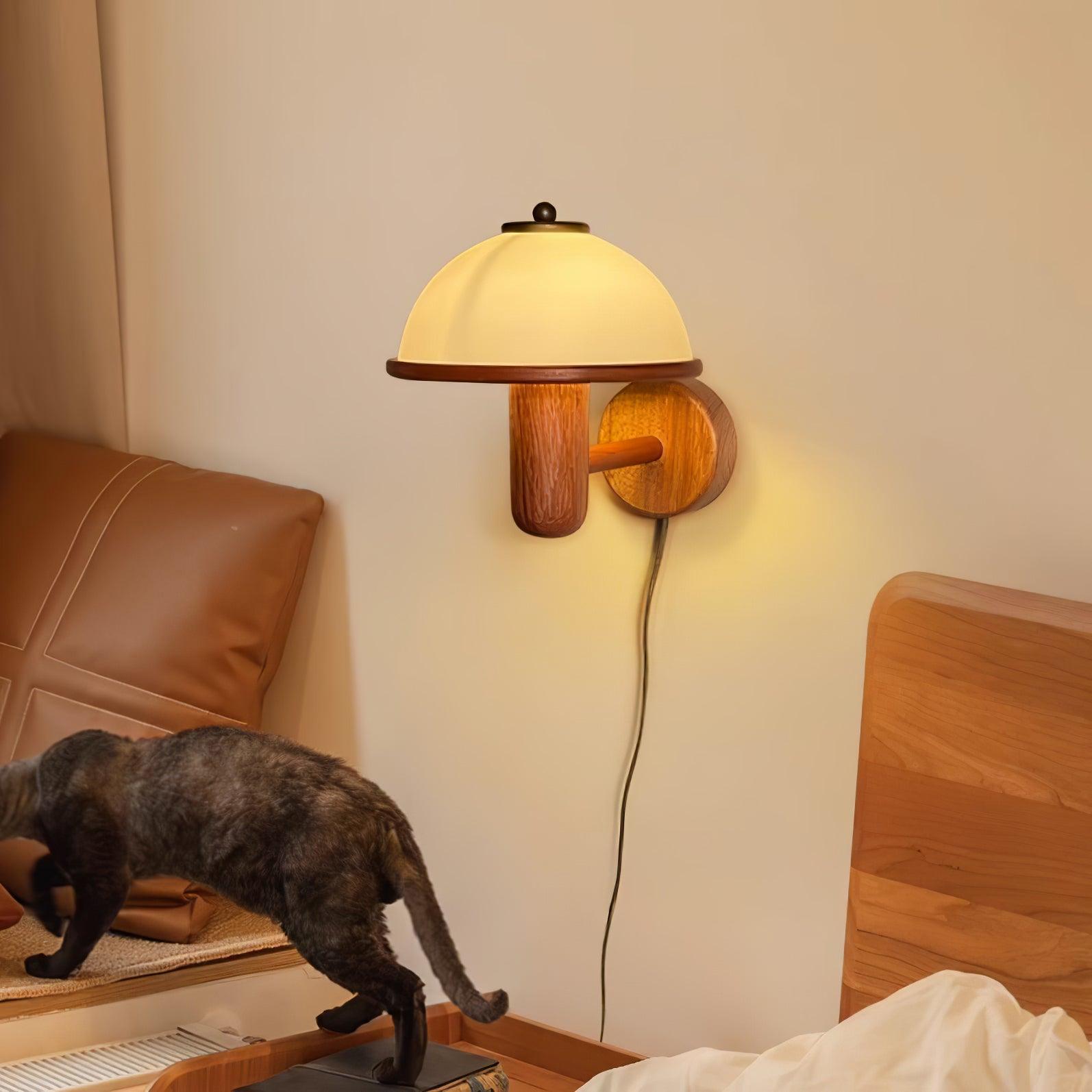 Lustra Applique Murale Champignon Bois de Chêne - Neutralighting