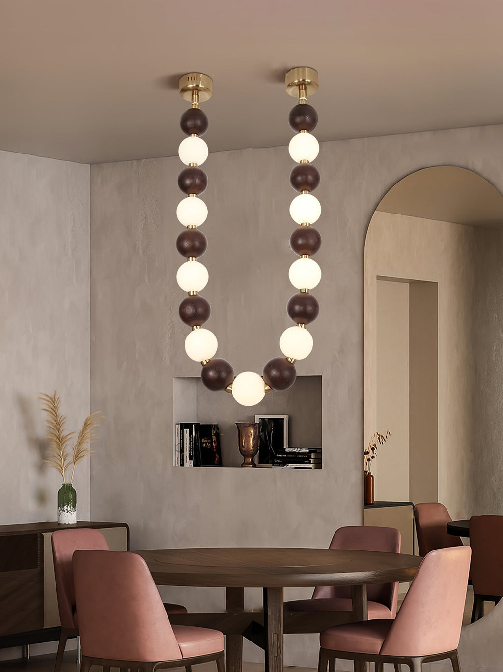 Aurora Lustre Noyer Perle Collier - Neutralighting