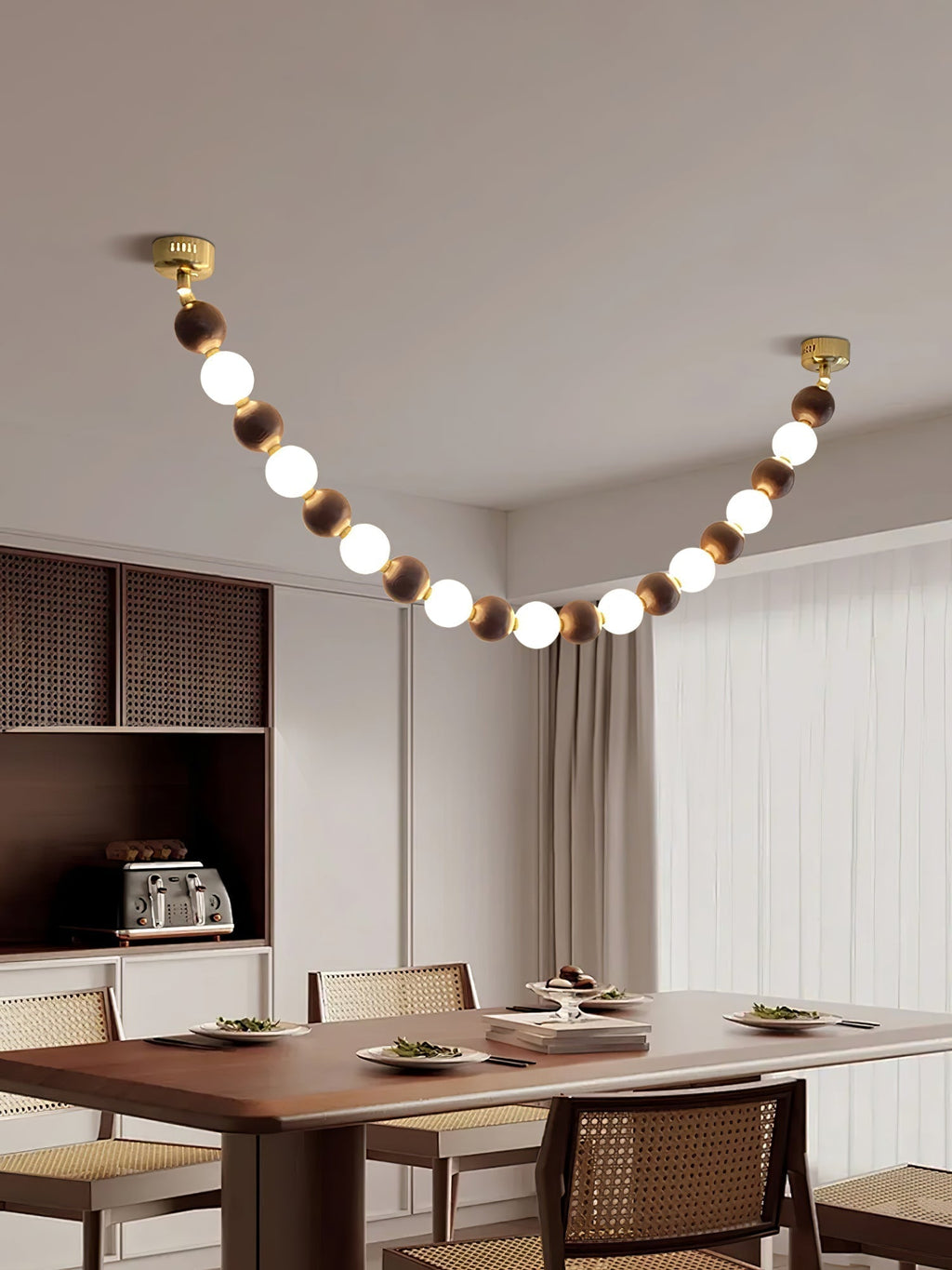 Aurora Lustre Noyer Perle Collier - Neutralighting