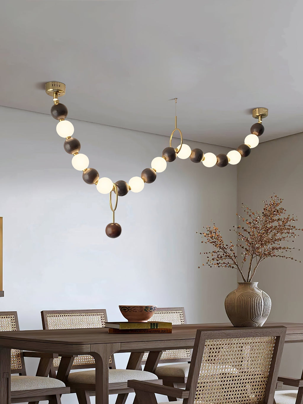 Aurora Lustre Noyer Perle Collier - Neutralighting
