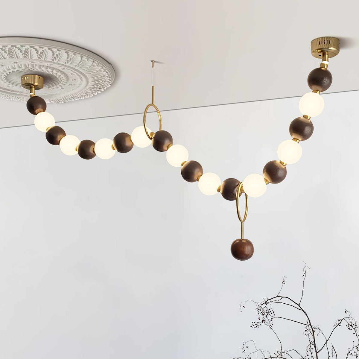 Aurora Lustre Noyer Perle Collier - Neutralighting