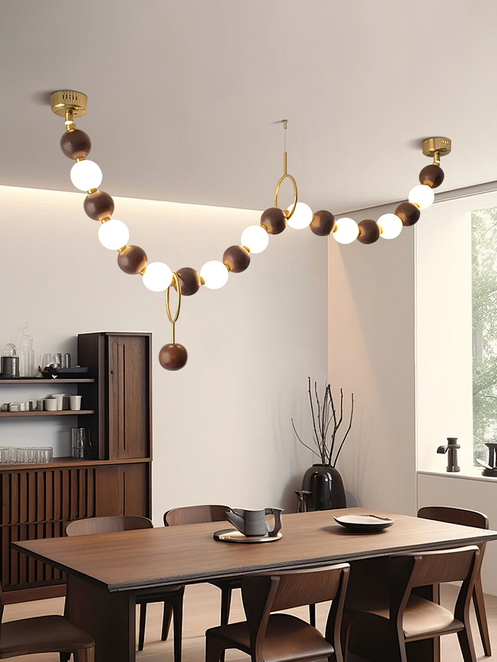 Aurora Lustre Noyer Perle Collier - Neutralighting