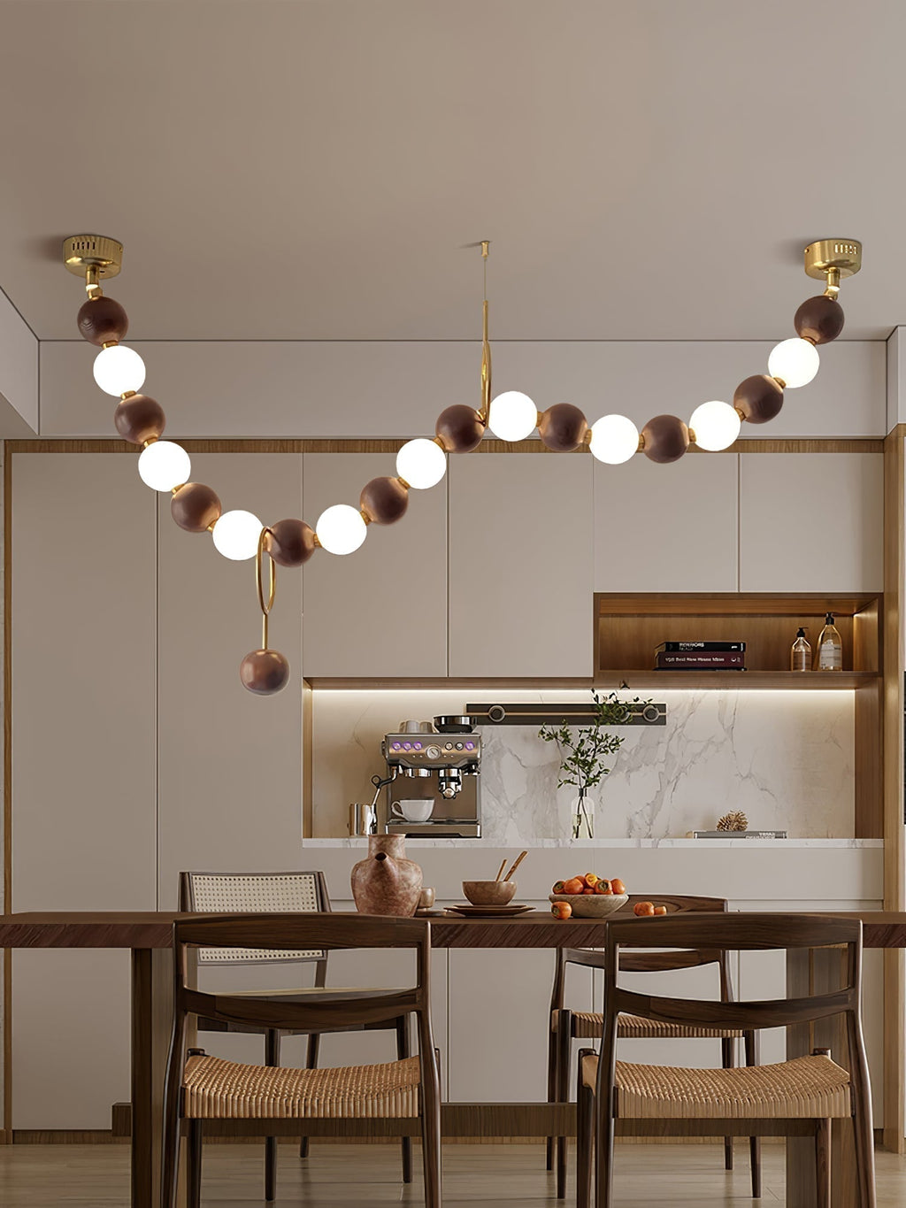 Aurora Lustre Noyer Perle Collier - Neutralighting