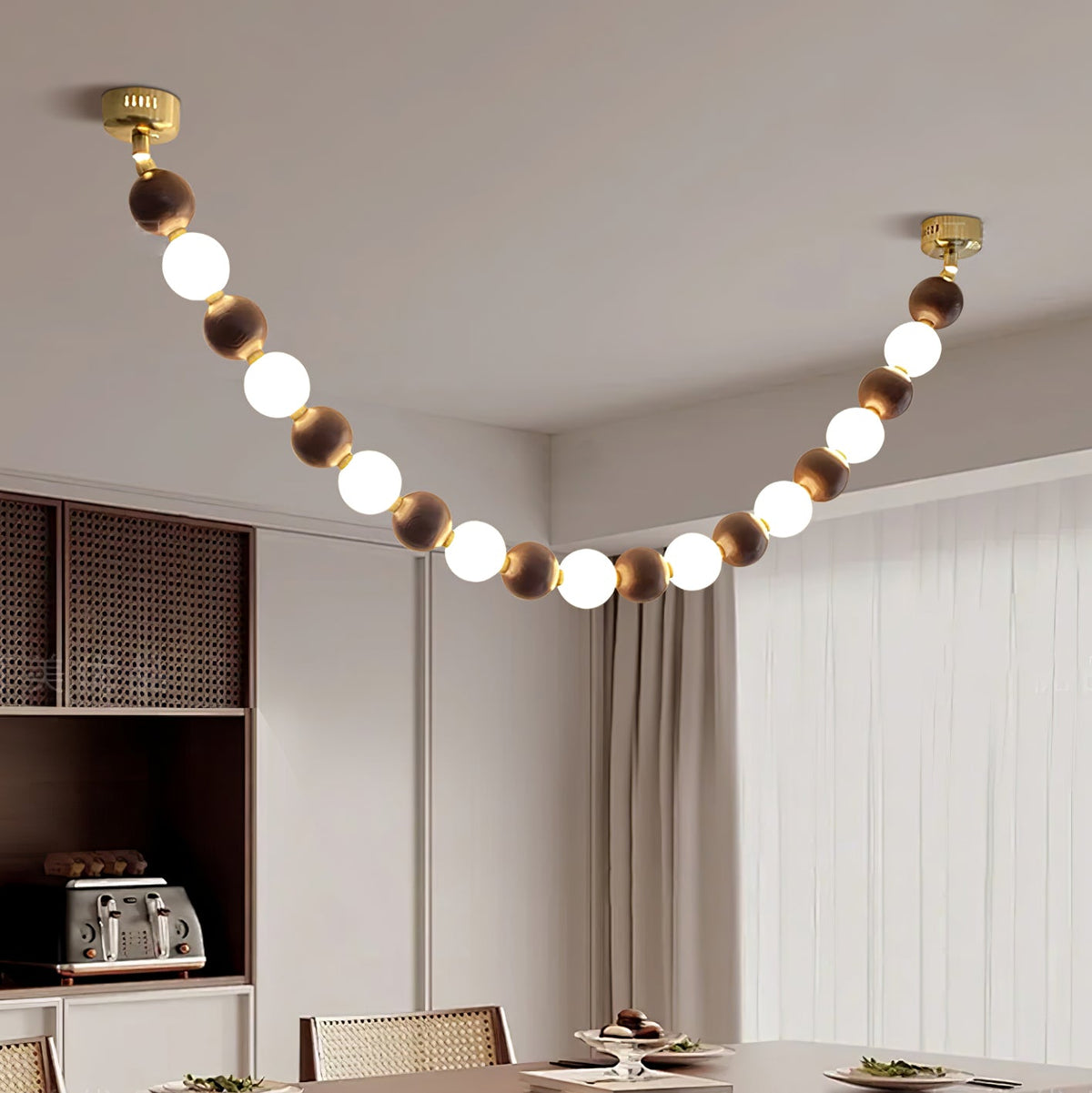 Aurora Lustre Noyer Perle Collier - Neutralighting