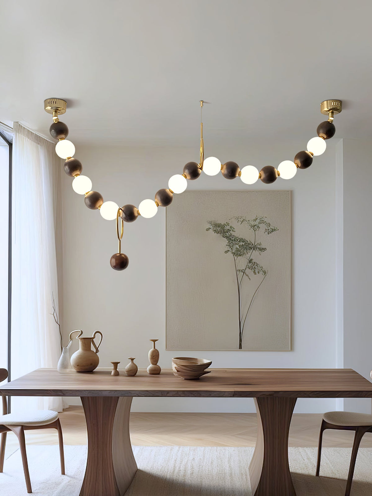Aurora Lustre Noyer Perle Collier - Neutralighting