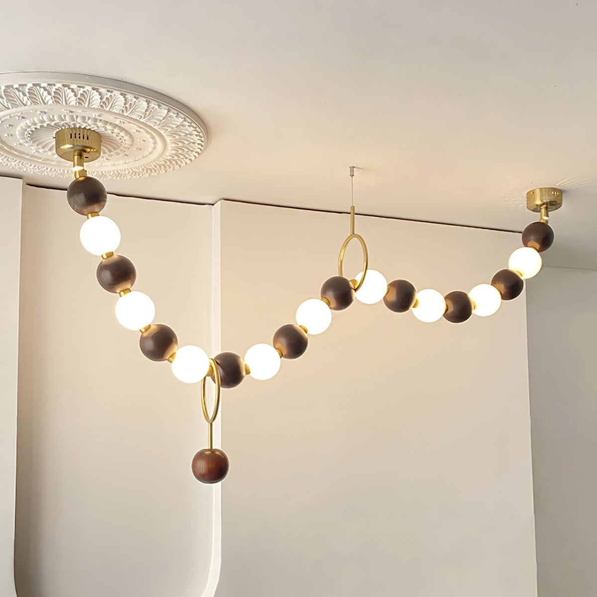 Aurora Lustre Noyer Perle Collier - Neutralighting