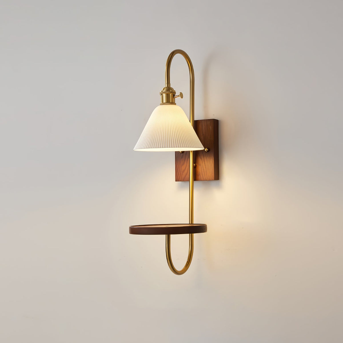 Altheus Applique murale en céramique et bois de noyer de style nordique - Neutralighting