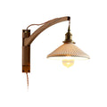 Orphaarae Nordic Art Swing Arm Walnut Ceramic Wall Lamp - Neutralighting