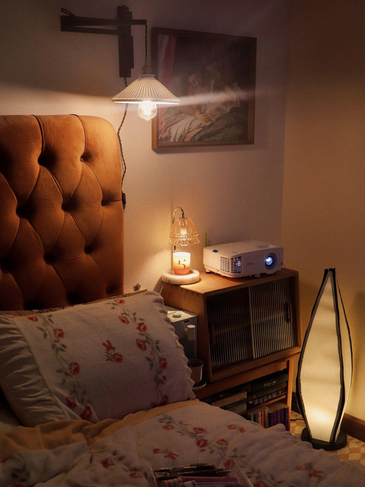 Lyphaia Nordic Art Telescopic Walnut Ceramic Wooden Wall Lamp - Neutralighting