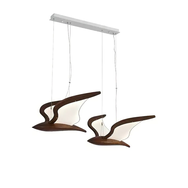 Lustra Chandelier Forme d'Oiseau Bois Sculptural - Neutralighting
