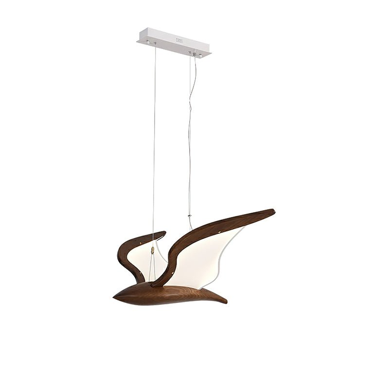 Lustra Chandelier Forme d'Oiseau Bois Sculptural - Neutralighting