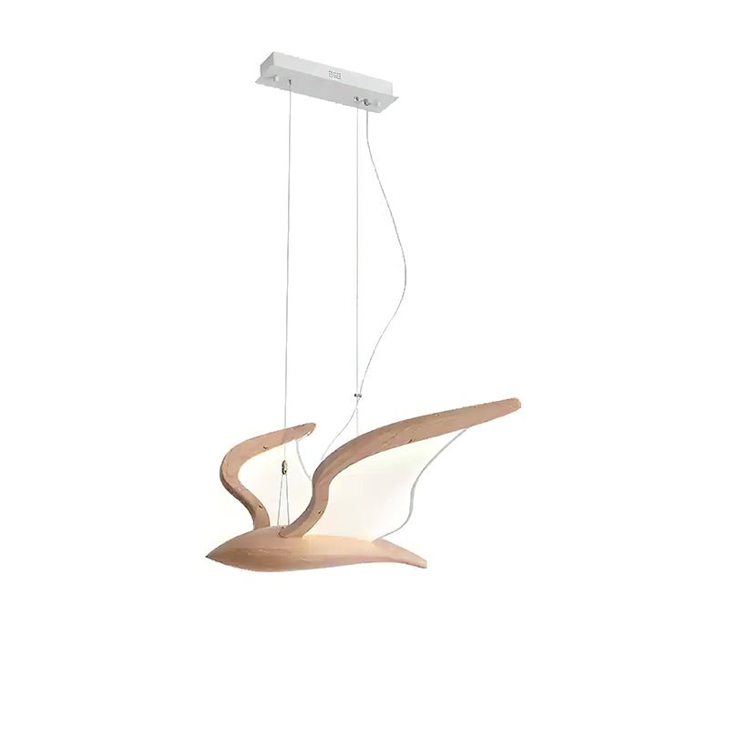 Lustra Chandelier Forme d'Oiseau Bois Sculptural - Neutralighting