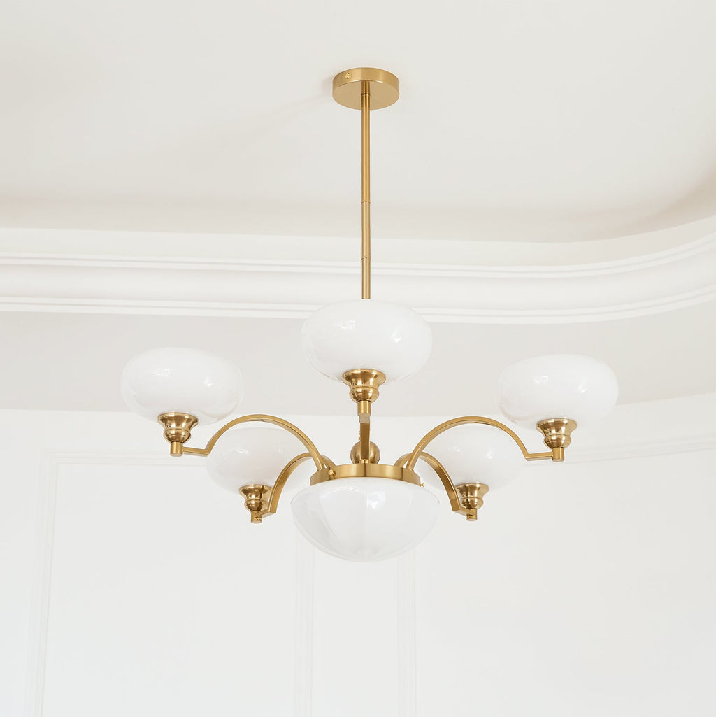 Lustra Lustre Warre Nickel Satiné Verre Fer - Neutralighting