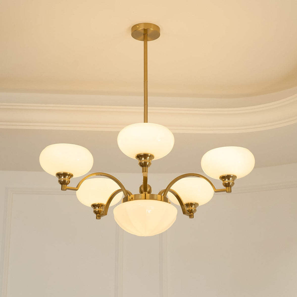 Lustra Lustre Warre Nickel Satiné Verre Fer - Neutralighting