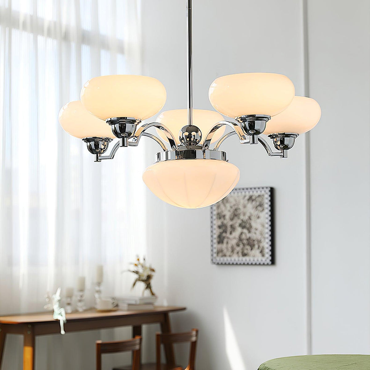Lustra Lustre Warre Nickel Satiné Verre Fer - Neutralighting