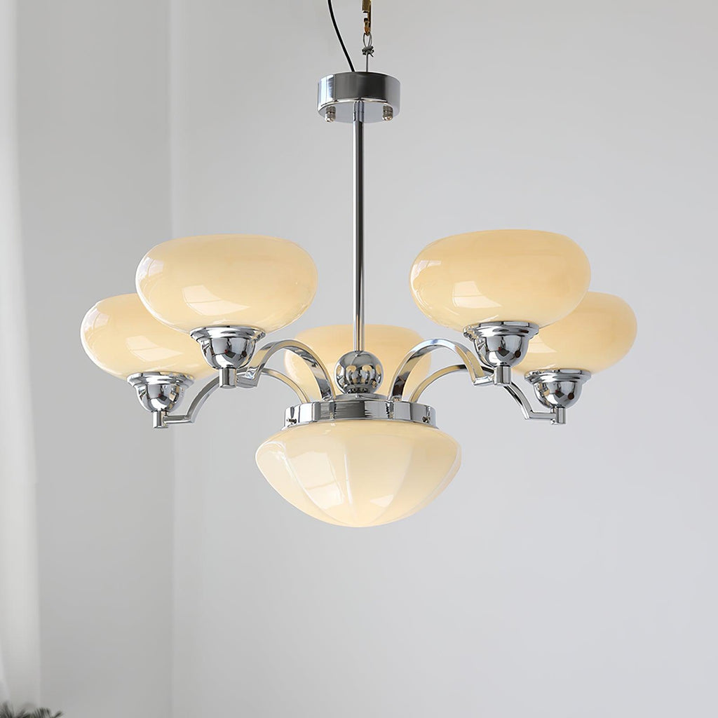 Lustra Lustre Warre Nickel Satiné Verre Fer - Neutralighting