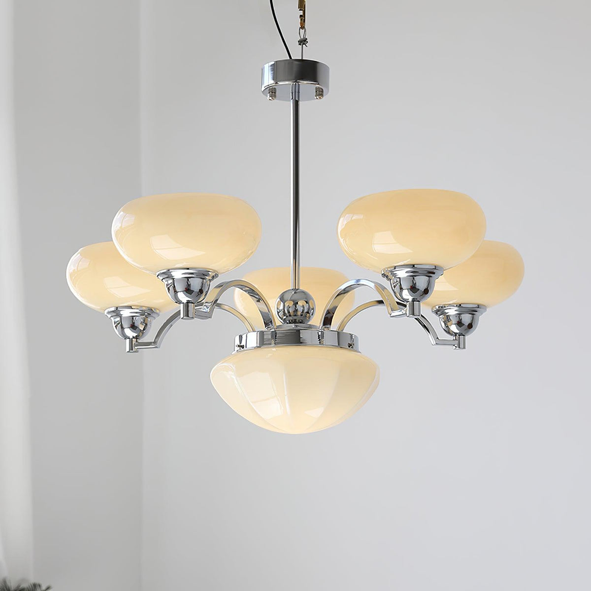 Lustra Lustre Warre Nickel Satiné Verre Fer - Neutralighting