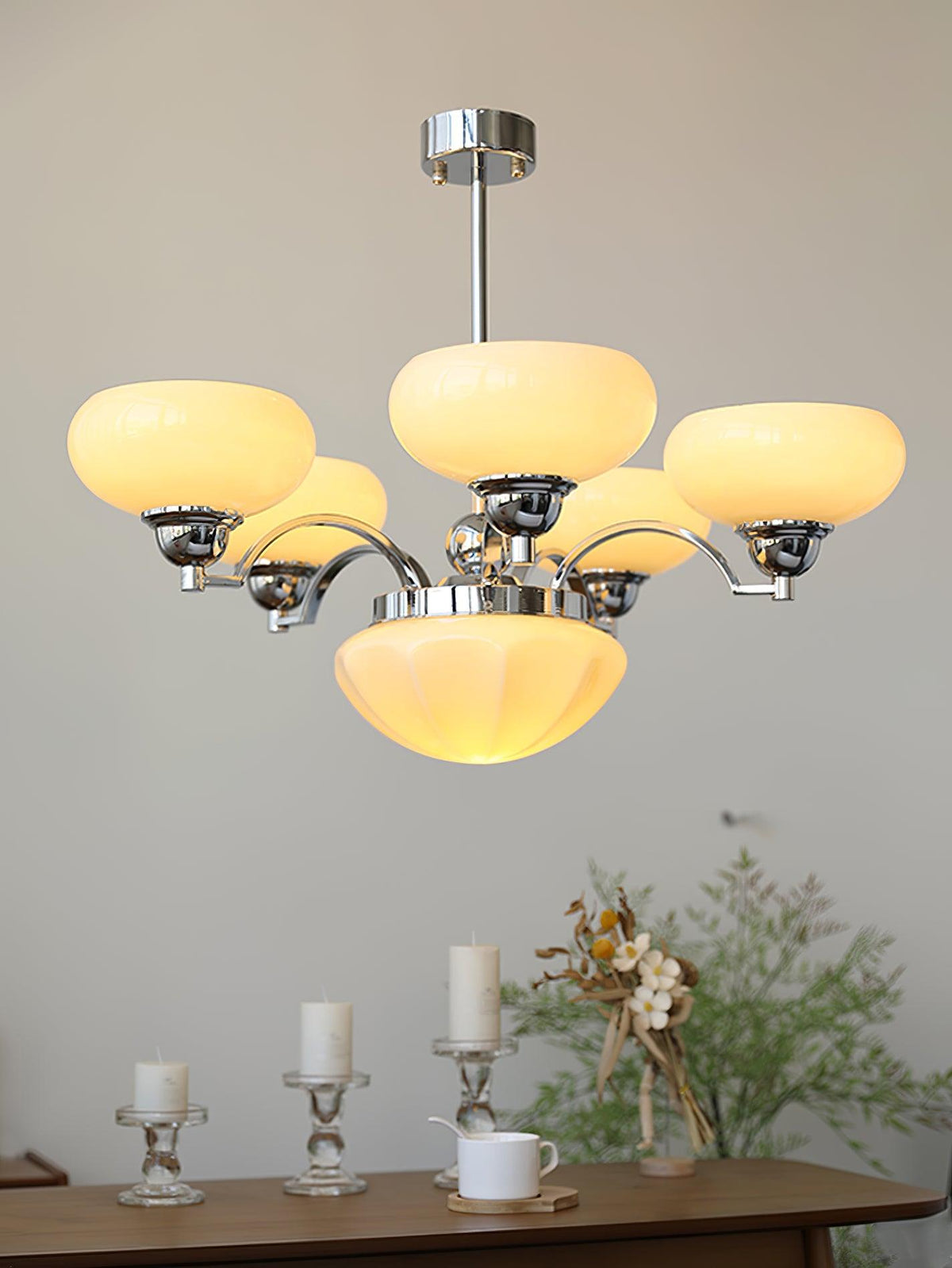 Lustra Lustre Warre Nickel Satiné Verre Fer - Neutralighting