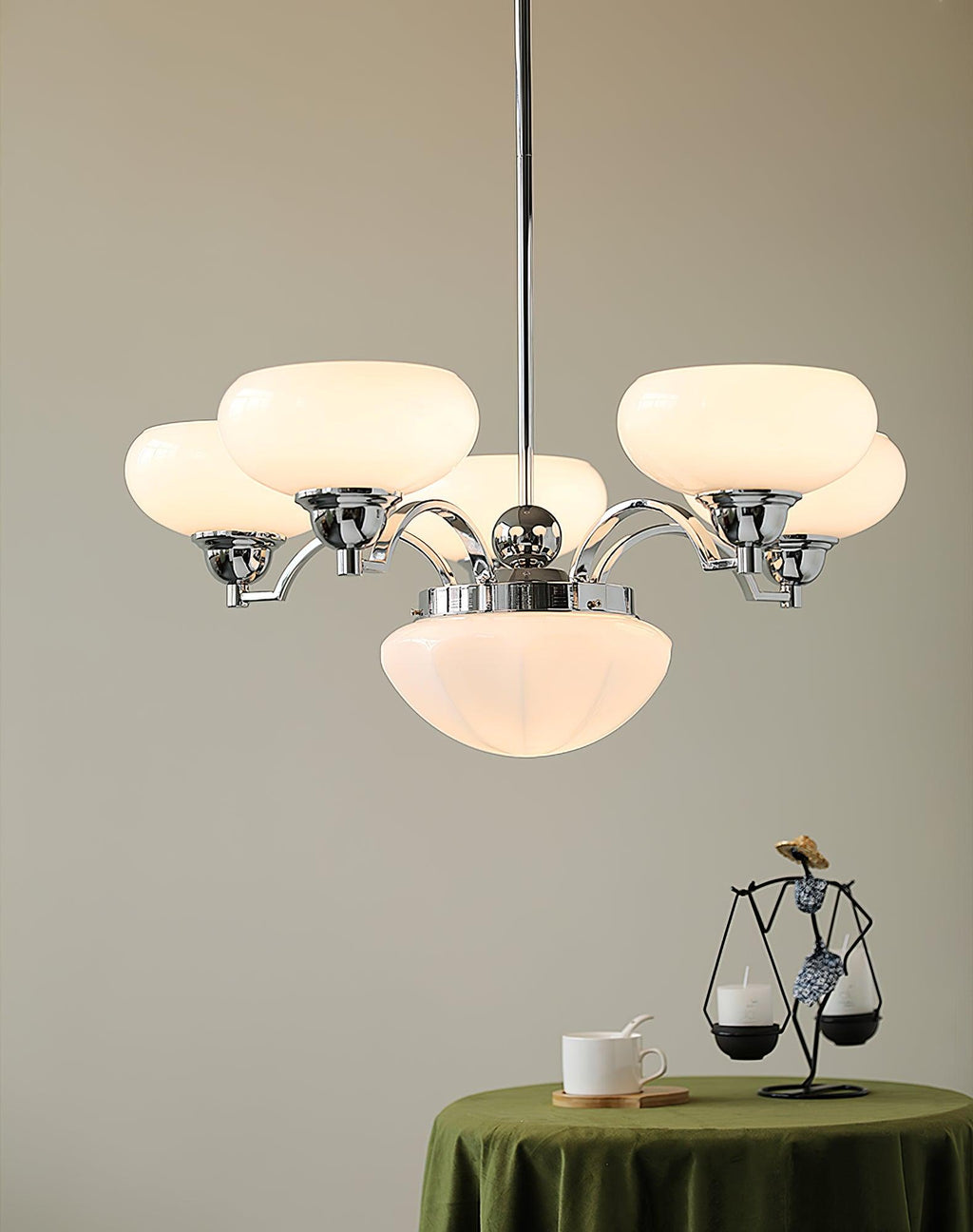 Lustra Lustre Warre Nickel Satiné Verre Fer - Neutralighting