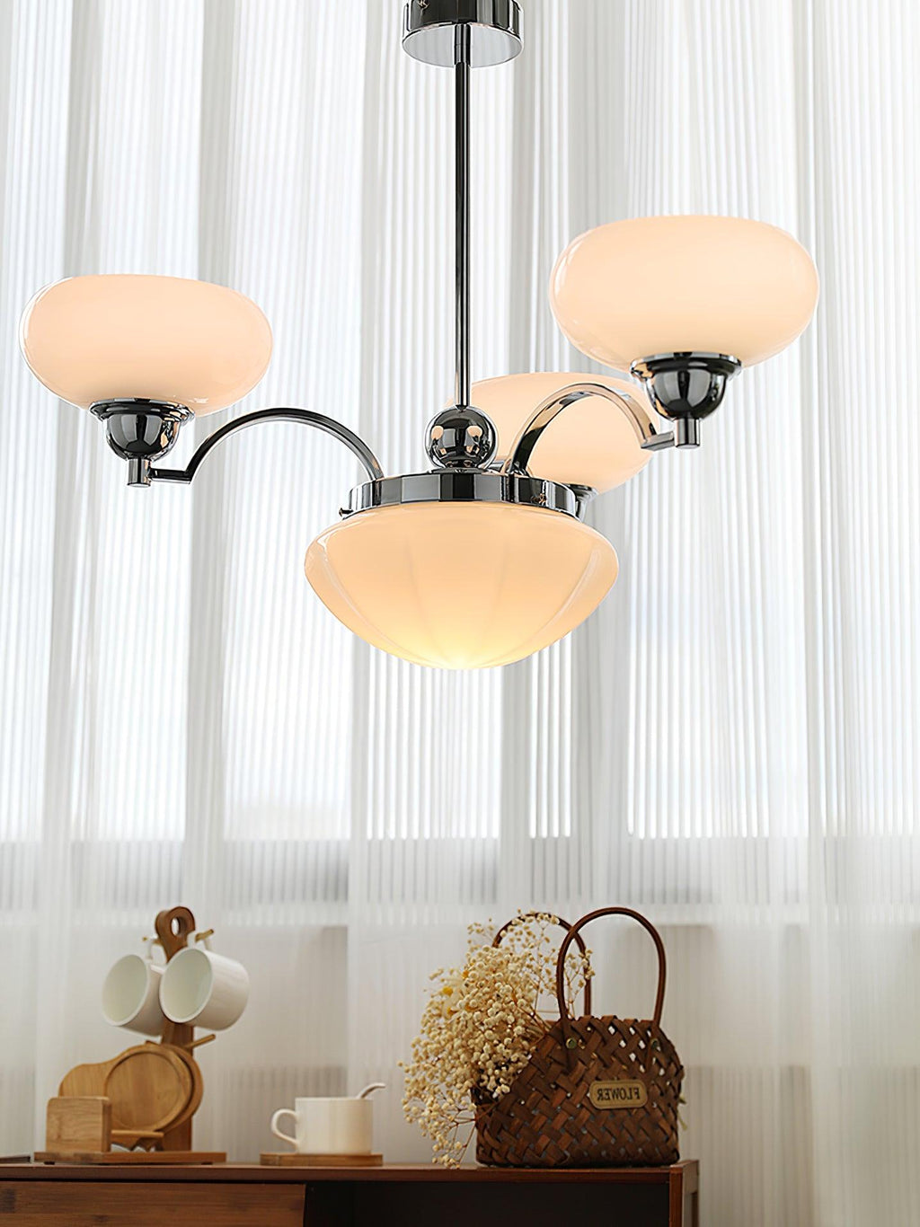 Lustra Lustre Warre Nickel Satiné Verre Fer - Neutralighting