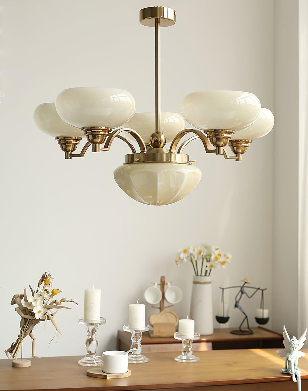 Lustra Lustre Warre Nickel Satiné Verre Fer - Neutralighting