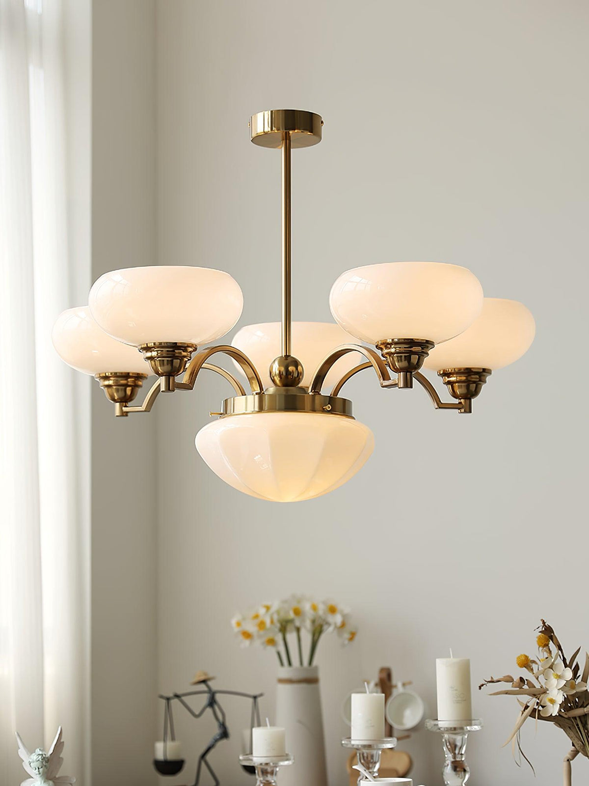 Lustra Lustre Warre Nickel Satiné Verre Fer - Neutralighting