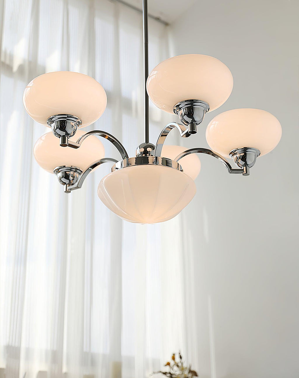 Lustra Lustre Warre Nickel Satiné Verre Fer - Neutralighting