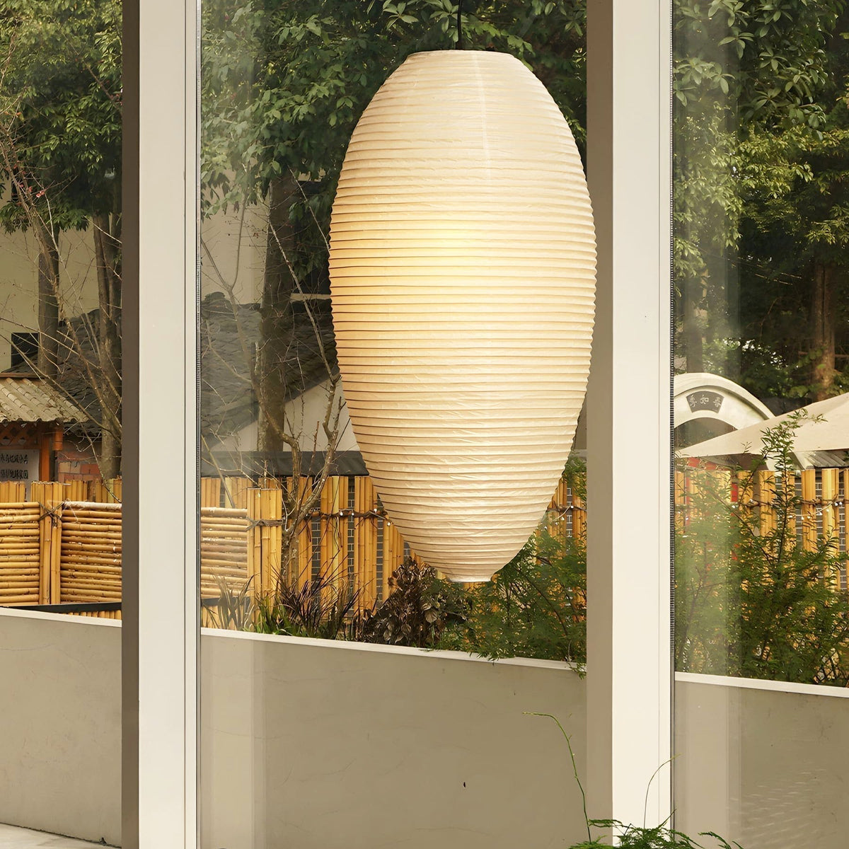Myraean Moderne Minimaliste Wabi Châtaignier Papier Bambou Pendentif Lampe - Neutralighting