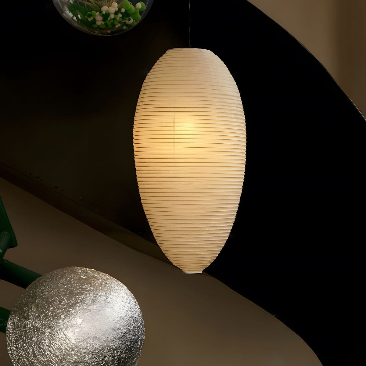 Myraean Moderne Minimaliste Wabi Châtaignier Papier Bambou Pendentif Lampe - Neutralighting