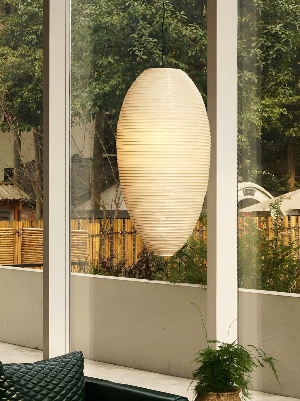 Myraean Moderne Minimaliste Wabi Châtaignier Papier Bambou Pendentif Lampe - Neutralighting