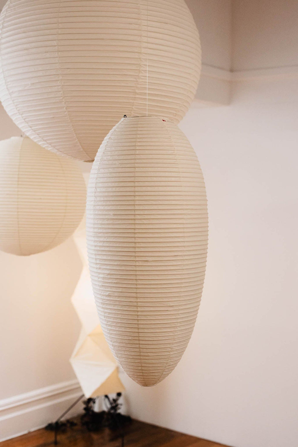 Myraean Moderne Minimaliste Wabi Châtaignier Papier Bambou Pendentif Lampe - Neutralighting