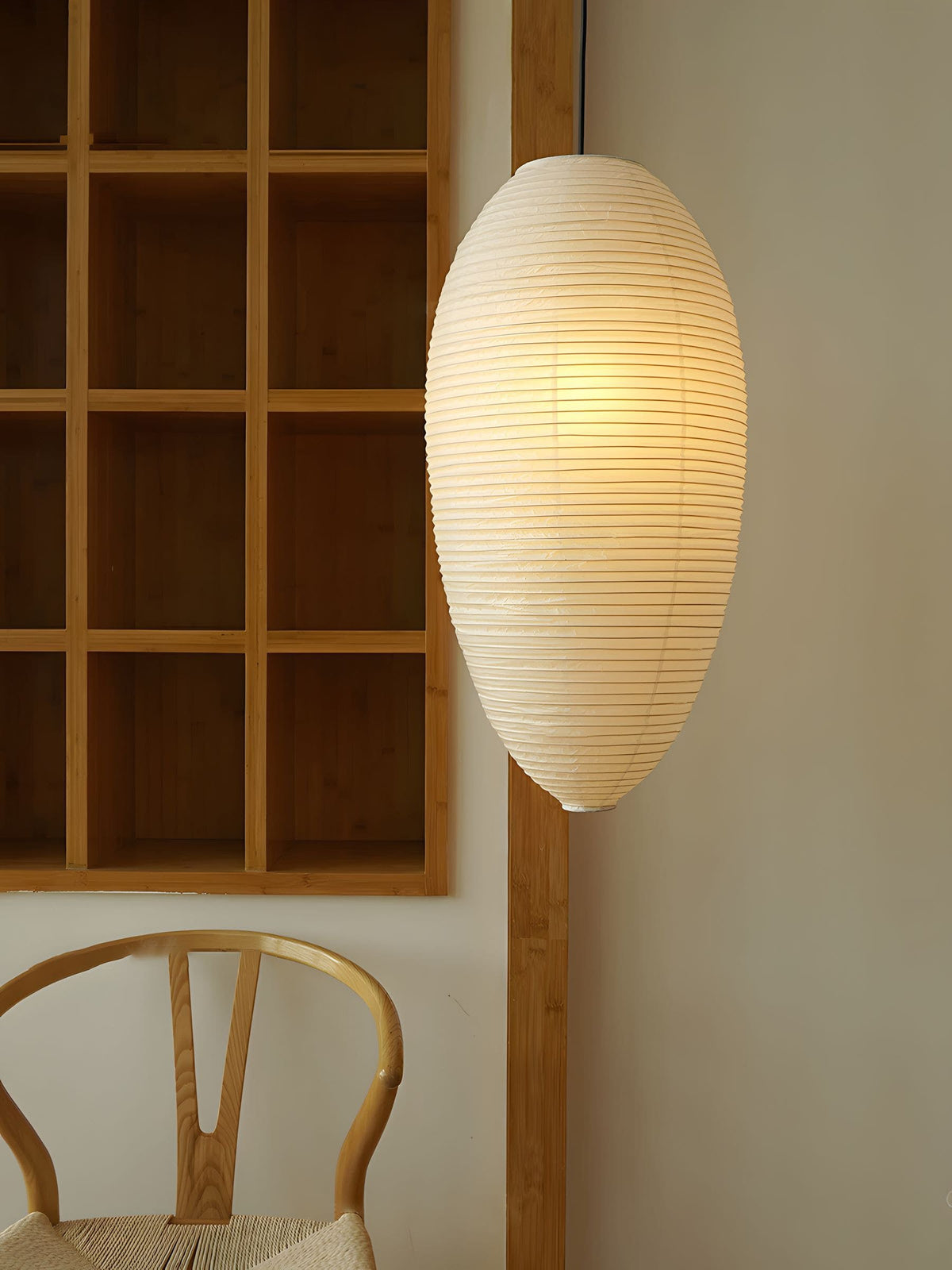 Myraean Moderne Minimaliste Wabi Châtaignier Papier Bambou Pendentif Lampe - Neutralighting
