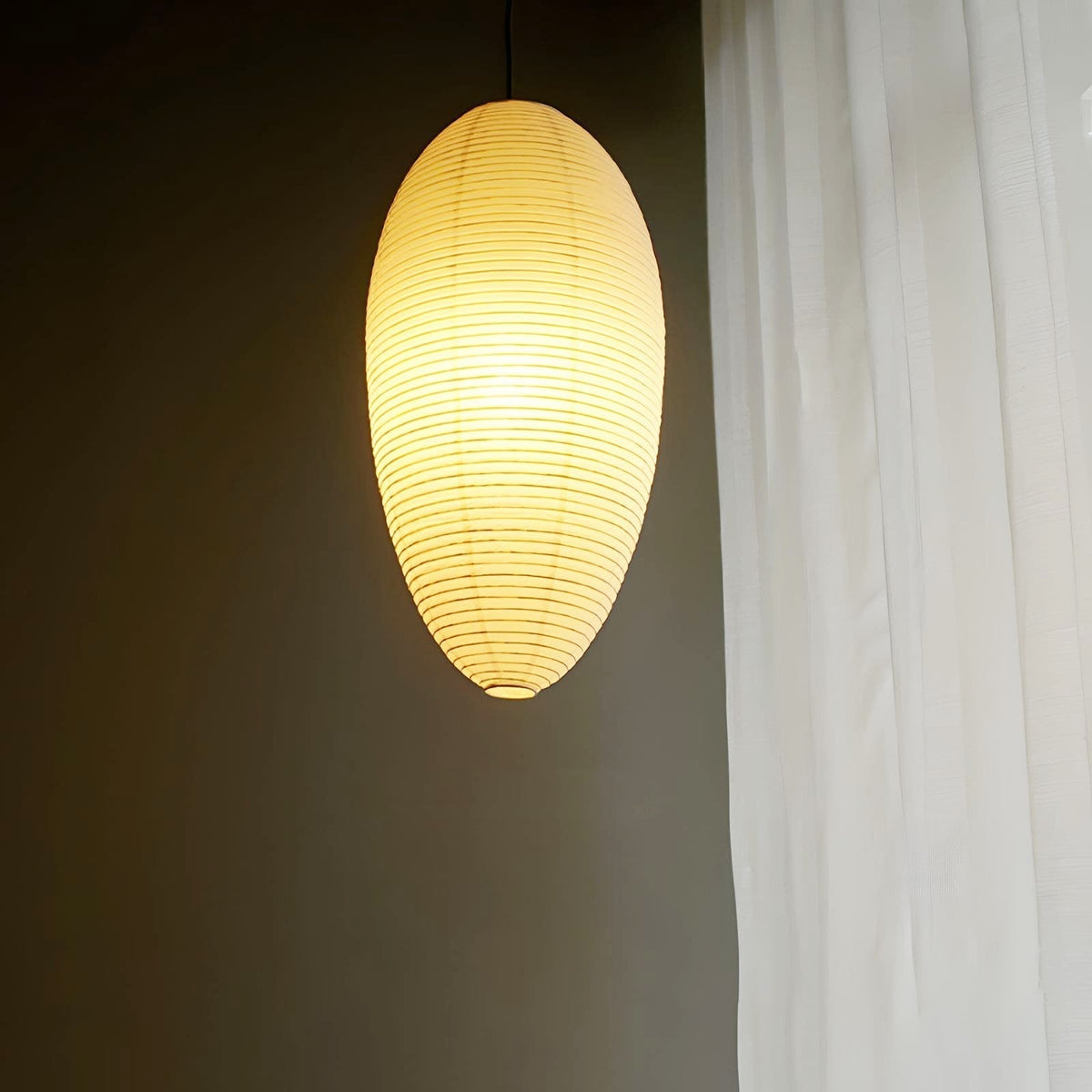 Myraean Moderne Minimaliste Wabi Châtaignier Papier Bambou Pendentif Lampe - Neutralighting
