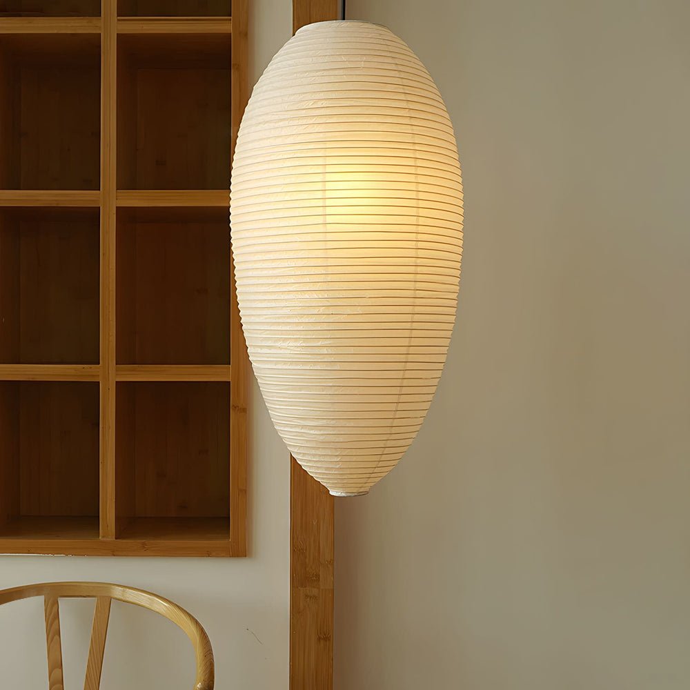 Myraean Moderne Minimaliste Wabi Châtaignier Papier Bambou Pendentif Lampe - Neutralighting