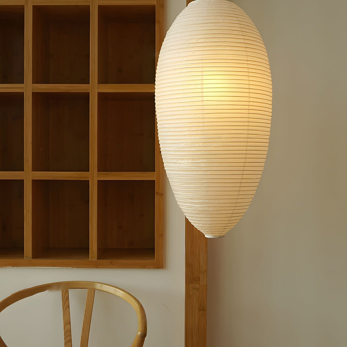 Myraean Moderne Minimaliste Wabi Châtaignier Papier Bambou Pendentif Lampe - Neutralighting