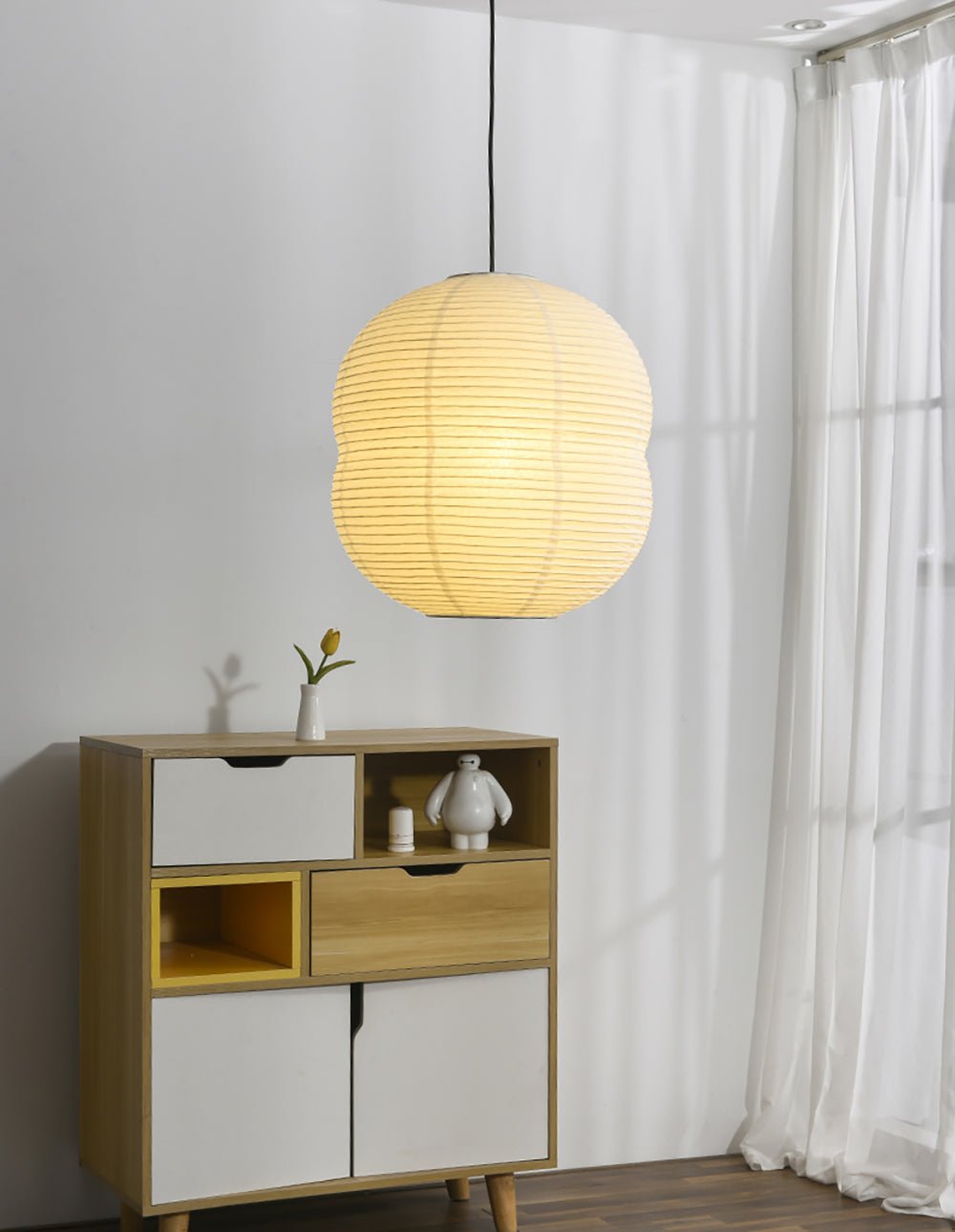Olive Suspension minimaliste en papier de riz - Neutralighting