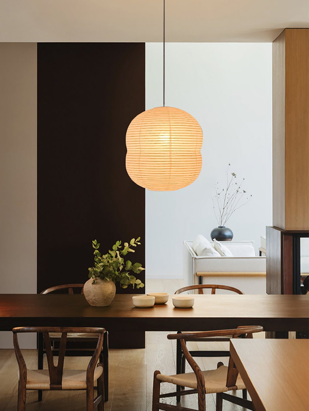 Olive Suspension minimaliste en papier de riz - Neutralighting