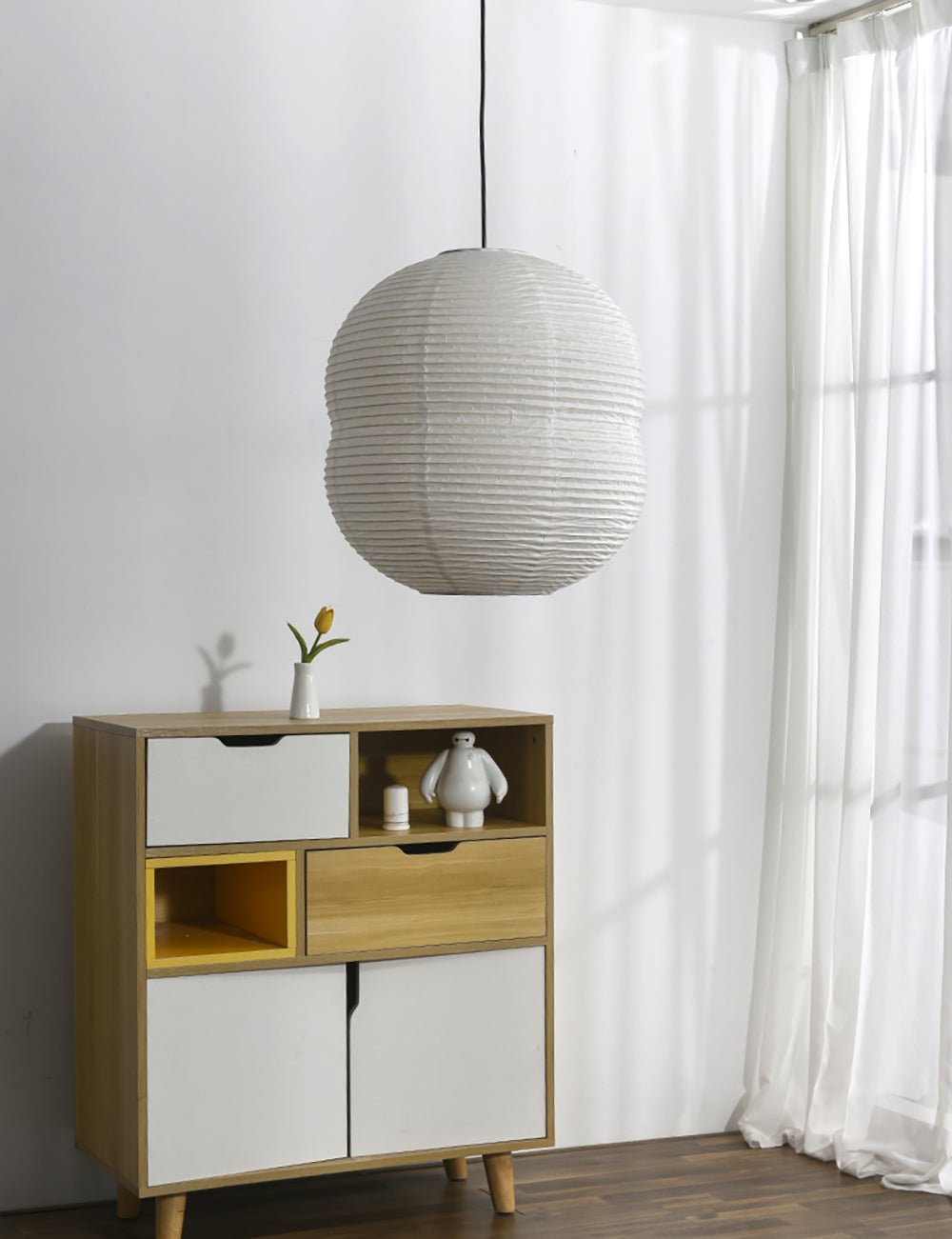 Olive Suspension minimaliste en papier de riz - Neutralighting