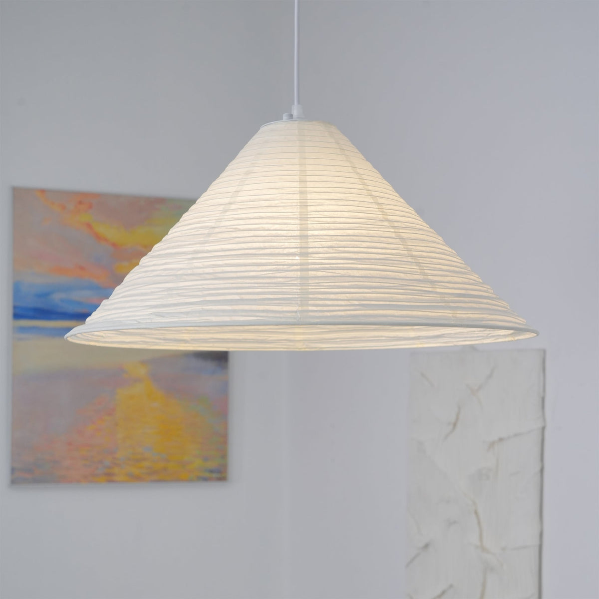 Conic Suspension Lampe Pyramidale en Papier - Neutralighting