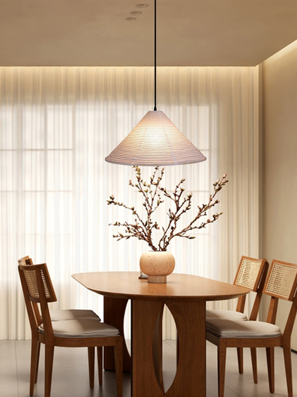 Conic Suspension Lampe Pyramidale en Papier - Neutralighting