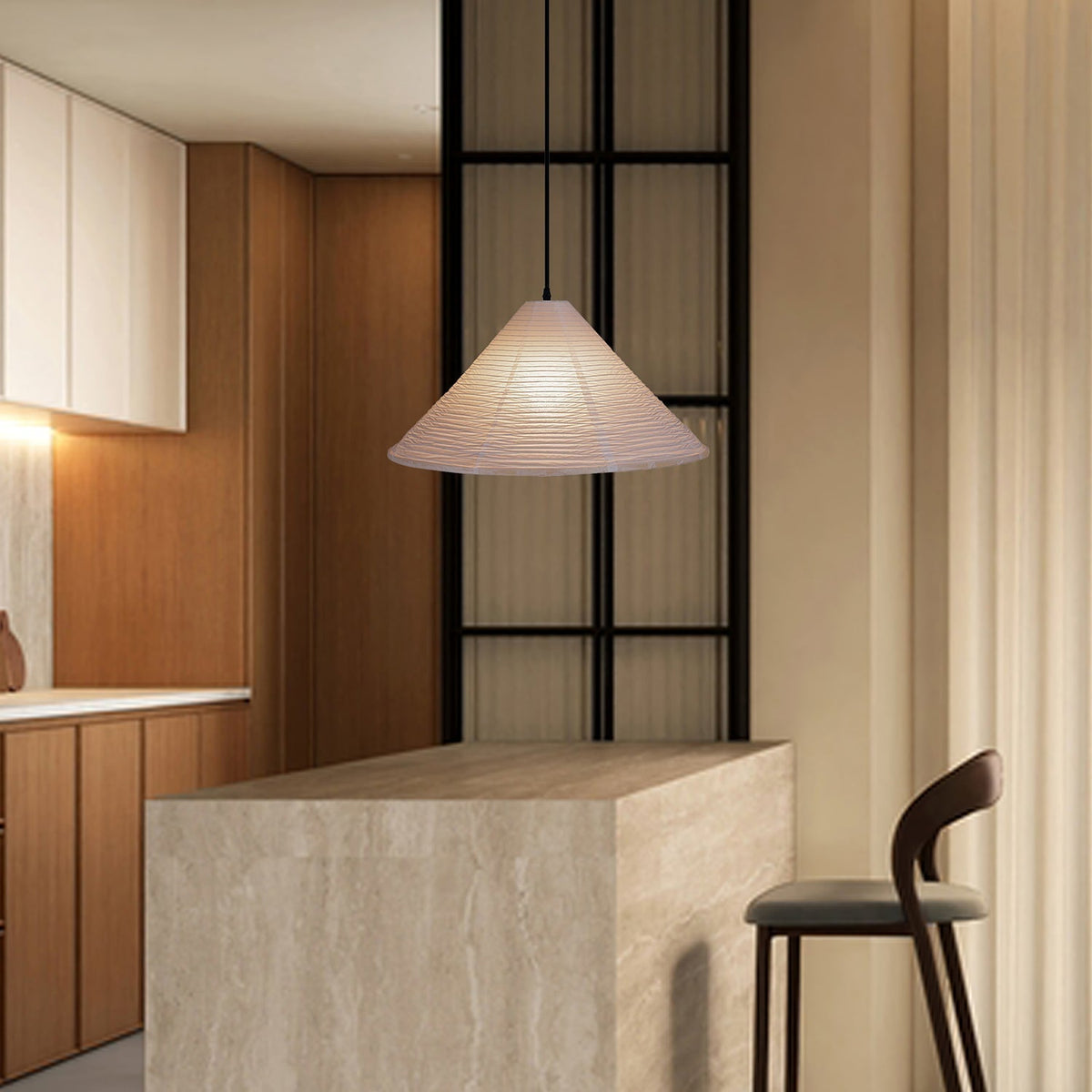 Conic Suspension Lampe Pyramidale en Papier - Neutralighting