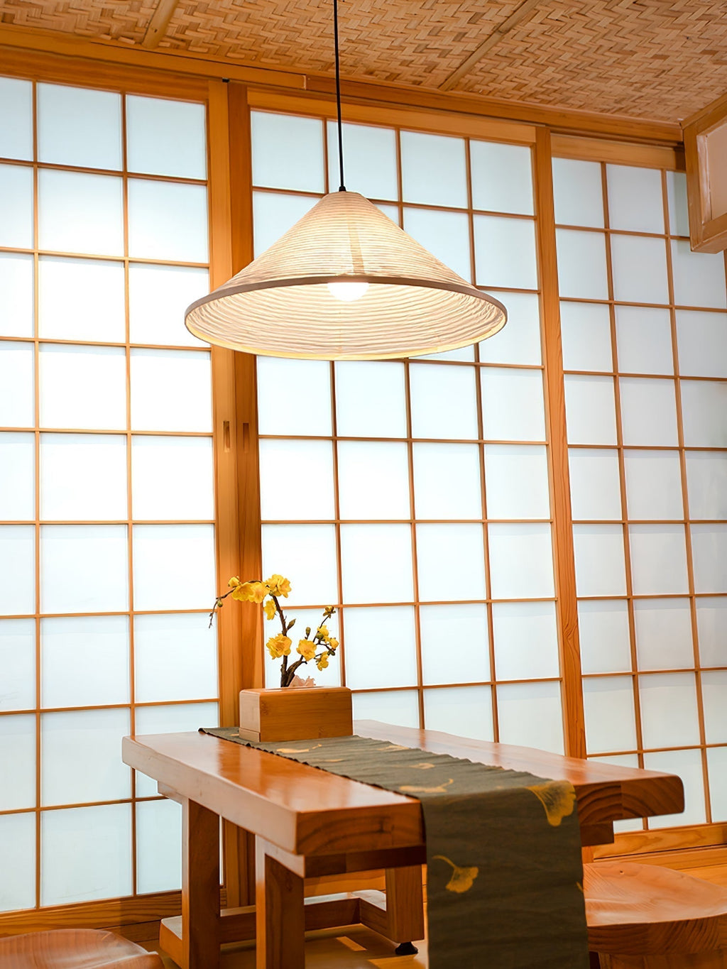Conic Suspension Lampe Pyramidale en Papier - Neutralighting
