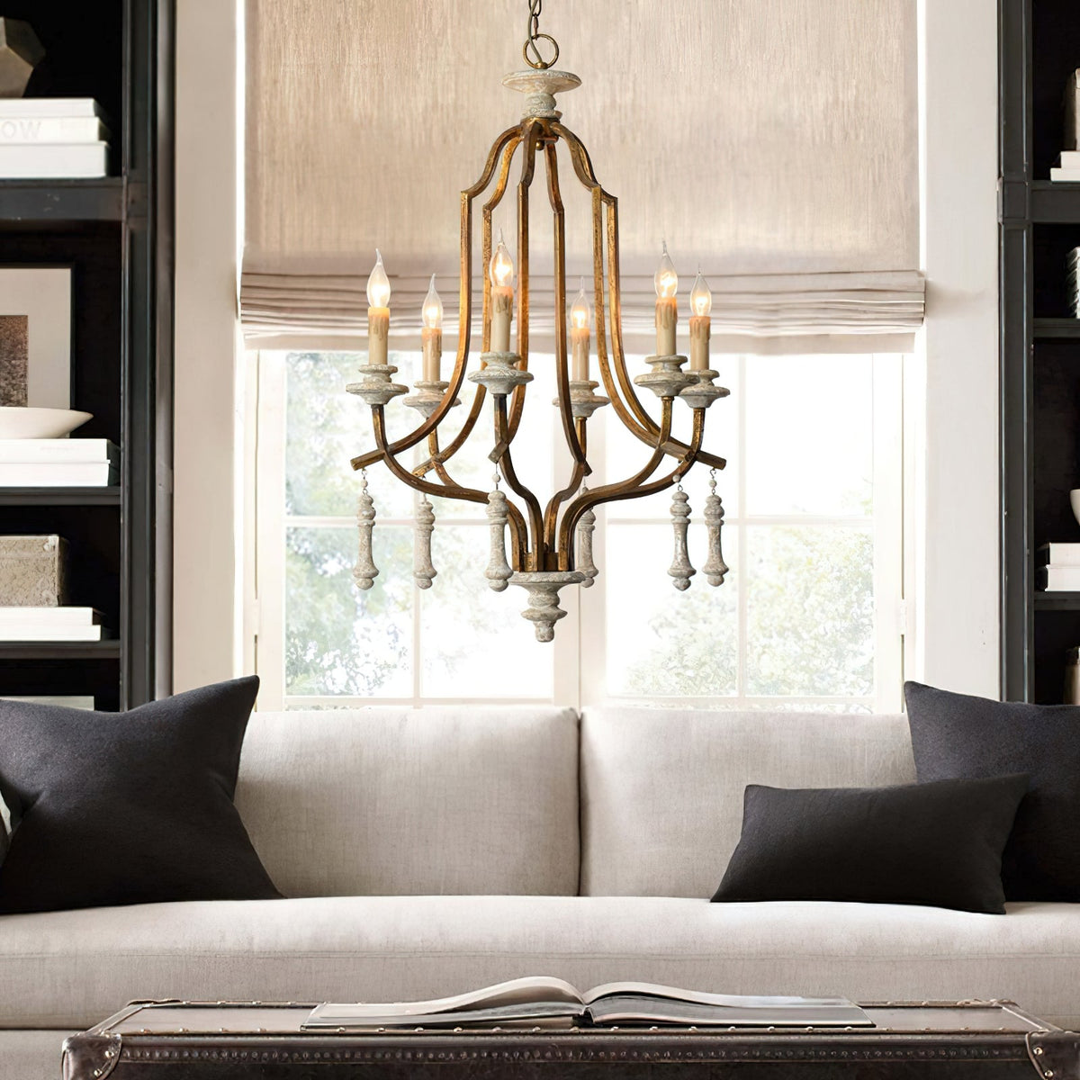 Arsoliel Lustre Métal Bois Luxe Vintage - Neutralighting