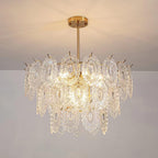 Lustra Chandelier Vague en Verre et Fer Forgé Élégant - Neutralighting